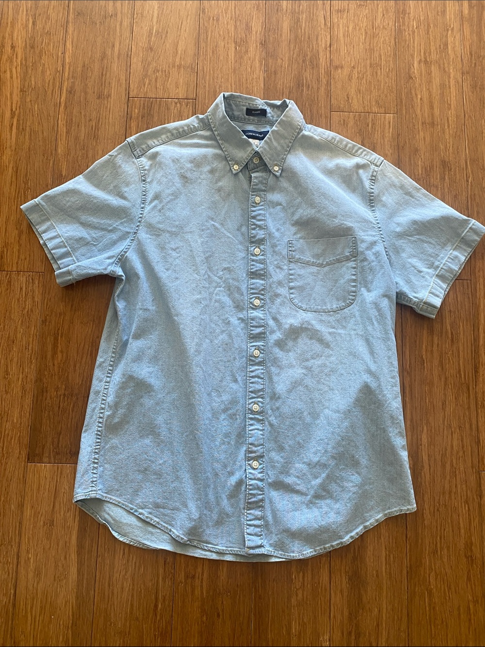 J Crew classes Men's Casual cotton Button-Down Shirt - Slate Blue